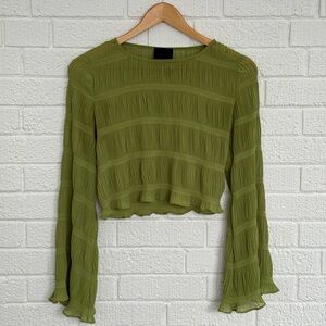 ruffly olive green party top!